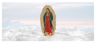 DNSEMP-L-110-WT Lady of Guadalupe Clouds White